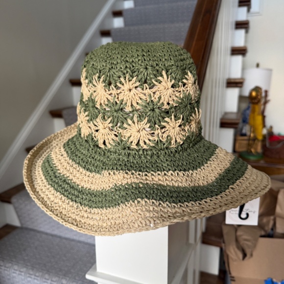 NWT Anthropologie Paper Crochet Green Sun Hat main image 4